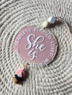 Hand-Painted Acrylic Disc Car Charm - Inspirational Words Add a touch of inspiration to your car with our hand-painted acrylic disc car charm! Each charm is carefully crafted using high-quality acrylic paint and features uplifting words to brighten your day. Whether you're looking for a meaningful gift or a personal reminder, our charms are perfect for anyone who loves unique, handmade treasures. Details: Material: Acrylic disc,  Customization: We offer customization options! Choose your favorite color scheme or request specific words for a personalized touch. Care Instructions: To ensure longevity, avoid exposure to extreme temperatures and moisture. Clean gently with a soft cloth if needed. Perfect For: Car accessories Gifts for loved ones Personal reminders of positivity Each charm is m