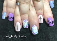 Easter Nails Jesus, Cross Nail Designs Faith, Faith Nails Designs, Jesus Nails Designs, Hope Nail Art, Christian Nails Designs, Christian Nail Art, Christ Nails, Christian Nails