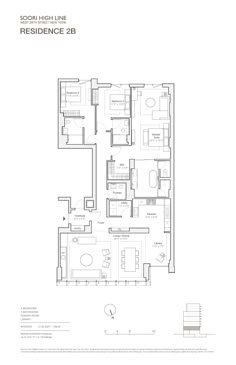 the floor plan for an apartment with three bedroom and two bathroom areas, including one living room