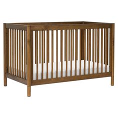 a crib is shown with the measurements for it