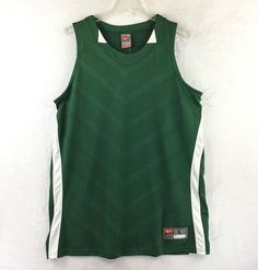 Thank-You SO MUCH For Supporting Small Business =) Nike Fit Dry  Sleeveless Mesh Athletic Basketball Jersey NWT  Color-block Plain w No Team Name or Graphic Design Fabric: 100% Polyester "Pit to Pit" Across Front is About 21" / Length of Back is About 31" Color: Green / White (Michigan Spartans Colors) Tagged Women's Size L (10-12) (Please Compare Actual Measurements Above to Those of Your Current Favorite Similar Style Jersey, To Ensure a Great Fit) Item #: I-00417 Top USA Seller / FAST SHIPPIN Basketball Vests, Basketball Uniforms Design, Nike Fit, Basketball Uniforms, Team Name, Design Fabric, Sports Top, Basketball Jersey, Active Wear Tops