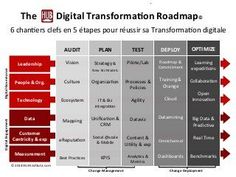 the digital information roadmap is shown in red and gray, with arrows pointing to it