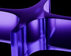 an abstract purple object is shown against a black background