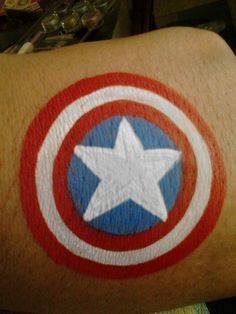 Captain America | Flickr - Photo Sharing! Captain America Face Paint, Superhero Face Painting, Arm Painting