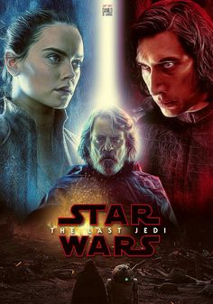 star wars the last jedi movie poster with luke and leion, ananna and obi