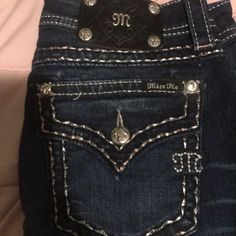 New Without Tags Miss Me Jeans With Silver Detailing. Dr Wardrobe, Only Jeans, Pretty Clothes, Silver Jeans, Miss Me Jeans, Miss Me, Jeans And Boots, Pretty Outfits, Boot Cut