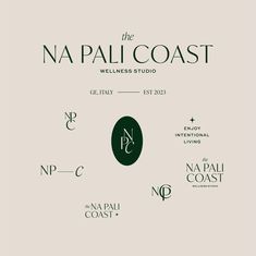 the na palicoast logo and other logos on a white background with green lettering