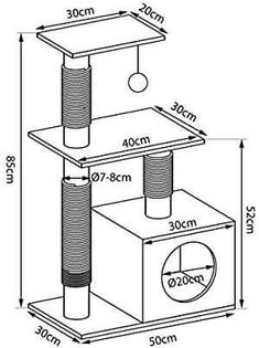 a drawing of a bird house with measurements for the top and bottom sections, including the base