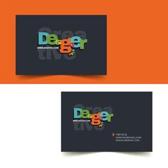 two business cards with the word dage on them