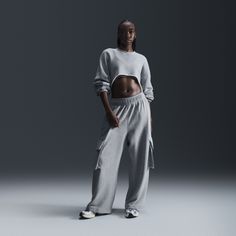 Call them drapey or call them slouchy—these pants are that and more. They’re crafted with unbrushed French terry cotton for breathability and an oversized fit for a laid-back look. Elevated Athleisure, Oversized Sporty Sweats In French Terry, Oversized Nike Athleisure Activewear, Oversized Cotton Activewear, Comfy Oversized Streetwear Activewear, Oversized Cotton Sportswear Activewear, Sporty Set, Womens Matching Sets, Nike Sportswear Women