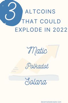 3 Alt coins that could explode in 2022 In Five Years, Buy Cryptocurrency, A Million Dollars, Welcome To The Future, Creating Passive Income, Future Trends, Million Dollars, Passive Income Online, Cryptocurrency Trading