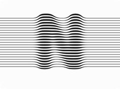 an abstract black and white pattern with wavy lines on the bottom, in front of a white background