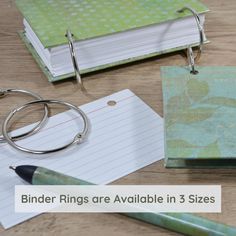 binder rings are available in 3 sizes for all kinds of papers and notebooks