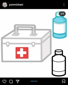 an image of a medical kit and bottle