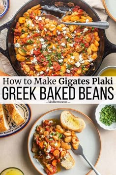 how to make giraffes plaki greek baked beans in a cast iron skillet