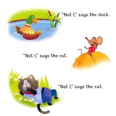 an image of two cats and a cat that is saying not i says the duck