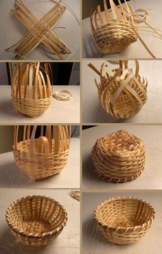 the steps to make a basket out of sticks