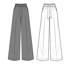 From Sketch To Garment! As a professional fashion designer, I will draw technical drawing of your design in colors including design details with a very competitive price. I make apparel Tech packs that can be sent to factories for bulk production. If you’re interested in hiring a fashion expert for your next collection, get in touch! Message me Wide Leg Pants Flat Sketch, Baggy Pants Technical Drawing, Trouser Technical Drawing, Trousers Illustration, Pants Technical Drawing, Trousers Drawing, Technical Drawing Fashion, Fashion Technical Drawing, Technical Flats