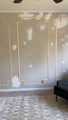 a living room that has been painted white