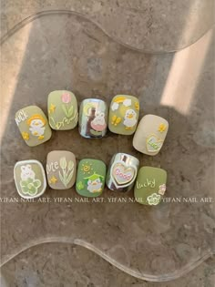 Kawaii Nail Art Korean, Nails Box, Lily Nails, Kawaii Nail Art, Animal Nail Art, Korean Nail Art, May Nails, Hippie Nails, Duck Nails