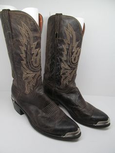 New! Lucchese 1883 Mens Brown Leather Silver Heel & Tip Western Boots Size US 10.5 D was just added to eBay. Check it out! #eBay #eBaySeller Boot Tree, Silver Heel, Silver Heels, Mens Shoes Boots, Leather Silver, Ebay Seller, Western Boots, Check It Out, Brown Leather