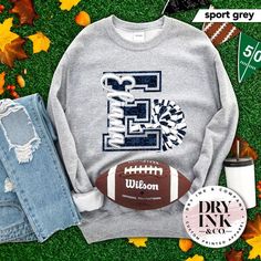 26 Must-Have Items for Every Sports Mom - Practical Perfection Varsity Cheer Mom Shirts, Cheerleading Sweatshirts Design, Cheer Sweatshirt Ideas, Cheer Crewneck Design, Cheerleading Spirit Wear, Cheer Gear Ideas, Cute Cheer Shirts Design, Cheer Mom Sweatshirt Ideas, Cheerleader Sweatshirts