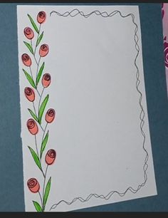 a piece of paper with flowers drawn on it