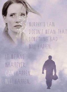 a man and a woman are shown in the sky with words above them that read, murphy's law doesn't mean that something bad