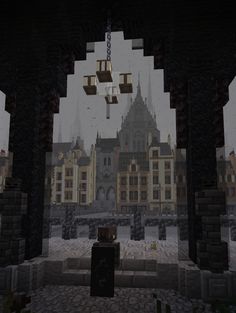 an image of a city in minecraft