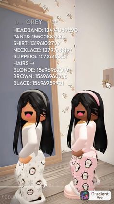 two cartoon dolls sitting in front of a mirror with their faces painted pink and white