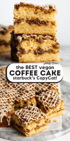 the best vegan coffee cake with starbucks's copycat on top is shown