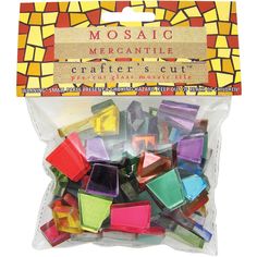 mosaic crafter's cubes, assorted colors and sizes in plastic bag