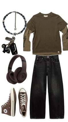 casual outfit brown and black Guys Clothing Styles, Brown Outfit, Streetwear Men Outfits, Dark Fashion, Casual Outfit