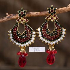 Green Stones, Earrings Red, Gold Plated Earrings, Green Stone, Jewelry Gold, Red Green, Gold Jewelry, Gold Plate, Jewelry Earrings