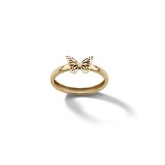 ​​​​​​​10K Solid Gold Butterfly Shank Ring - Size 7.5 | Banter Bird Rings, White Gold Hoops, Bold Rings, Butterfly Ring, Gold Butterfly, Jewelry Inspo, Pretty Jewellery, Lab Created Diamonds, Silver Diamonds