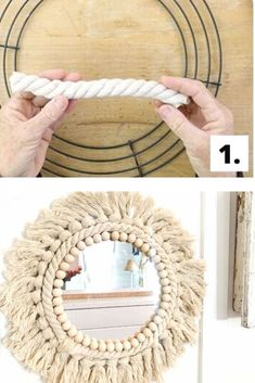 the steps to make a rope mirror frame