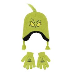 PRICES MAY VARY. Custom Design: Features a fuzzy patch of hair on the hat and Grinch graphics on the hat and gloves for a playful touch 2-piece Set: Includes Peruvian hat and magic gloves, perfect for chilly days Officially Licensed: Genuine The Grinch merchandise, offering authentic fan style High-quality Materials: Crafted with fuzzy acrylic yarn, ensuring durability and comfort No Care Required: Designed for easy wear without the need for maintenance, making it perfect for everyday wear Celeb Peruvian Hat, Magic Gloves, Dr Seuss The Grinch, Supergirl Superman, Green Gloves, Instagram Popular, Combo Color, Fan Style, Winter Cap