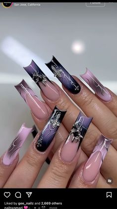 Blue Acrylic Nails, Girly Acrylic Nails, Glow Nails, Classy Acrylic Nails, Acrylic Nails Coffin Pink, Soft Nails, Long Square Acrylic Nails, Unique Acrylic Nails