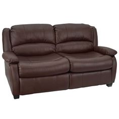 a brown leather couch with two reclinings on top of it and different color swatches