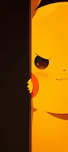 a cartoon character is peeking out from behind a wall with his eyes wide open and hands on the door