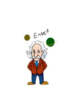 an old man is standing in front of two balls with the word e = mc2 on