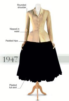 1940s Dior New Look, New Look Dior 1947, Christian Dior New Look 1947, Dior New Look Silhouette, Classic Dior Dress, Dior The New Look, Dior Bar Suit Pattern, The New Look Dior, Dior New Look 1950s