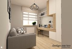 a living room filled with furniture next to a wall mounted book shelf on top of a hard wood floor