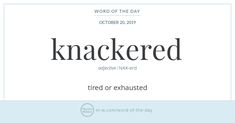 the word knocked is written in black on a white background with blue and gray border