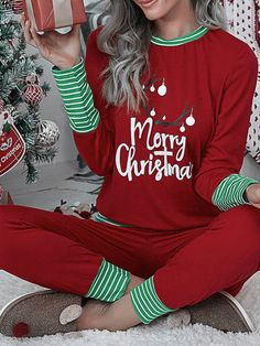 🚚FREE Shipping on orders over $80 ✨ use Code: "Mylook" for Extra Discount at checkout Gender: Women Type: Bottoms Feature: Christmas Printed, Striped, Long Sleeve, Two-Piece Material: Polyester Style: Casual/Fashion Color: Black, Green, Red, Navy_Blue, Light_Gray Size: S, M, L, XL, 2XL, 3XL, 4XL, 5XL Please Note: All Dimensions Are Measured Manually With A Deviation Of 1 To 3cm. Christmas Loungewear, Xmas Pajamas, Gym Suit, Adult Pajamas, Christmas Pajama Set, Shirt Pant Set, Stylish Coat, 2023 Christmas, Christmas Lettering