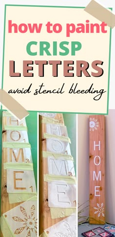 how to paint crissp letters and stencils on wood with text overlay