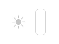 an image of the sun coming out from behind a button or door handle on a white background