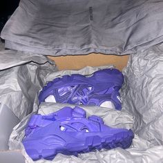 Medium Purple Panelled Design Round Open Toe Debossed Logo To The Front And To The Rear Branded Insole Pull-Tab At The Heel Rubber Sole Side Touch-Strap Fastening Shoes Balenciaga, Debossed Logo, Balenciaga Shoes, Medium Purple, Kids Logo, Sandals Flip Flops, Pull Tab, Panel Design, Flip Flop Sandals