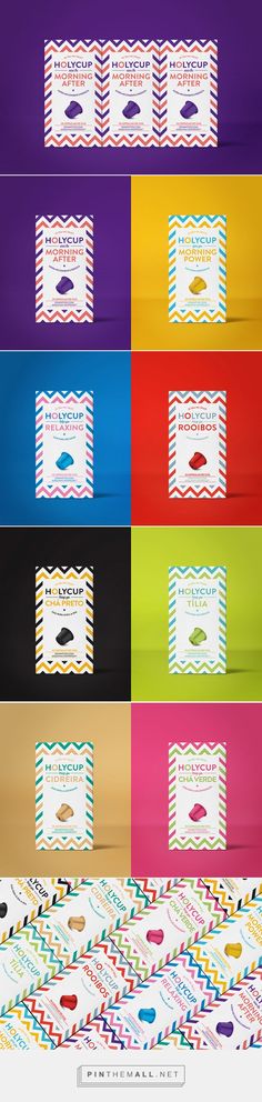 colorful labels with different colors and patterns on them