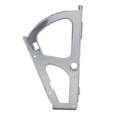 the bottom part of a metal frame with holes in it, on a white background